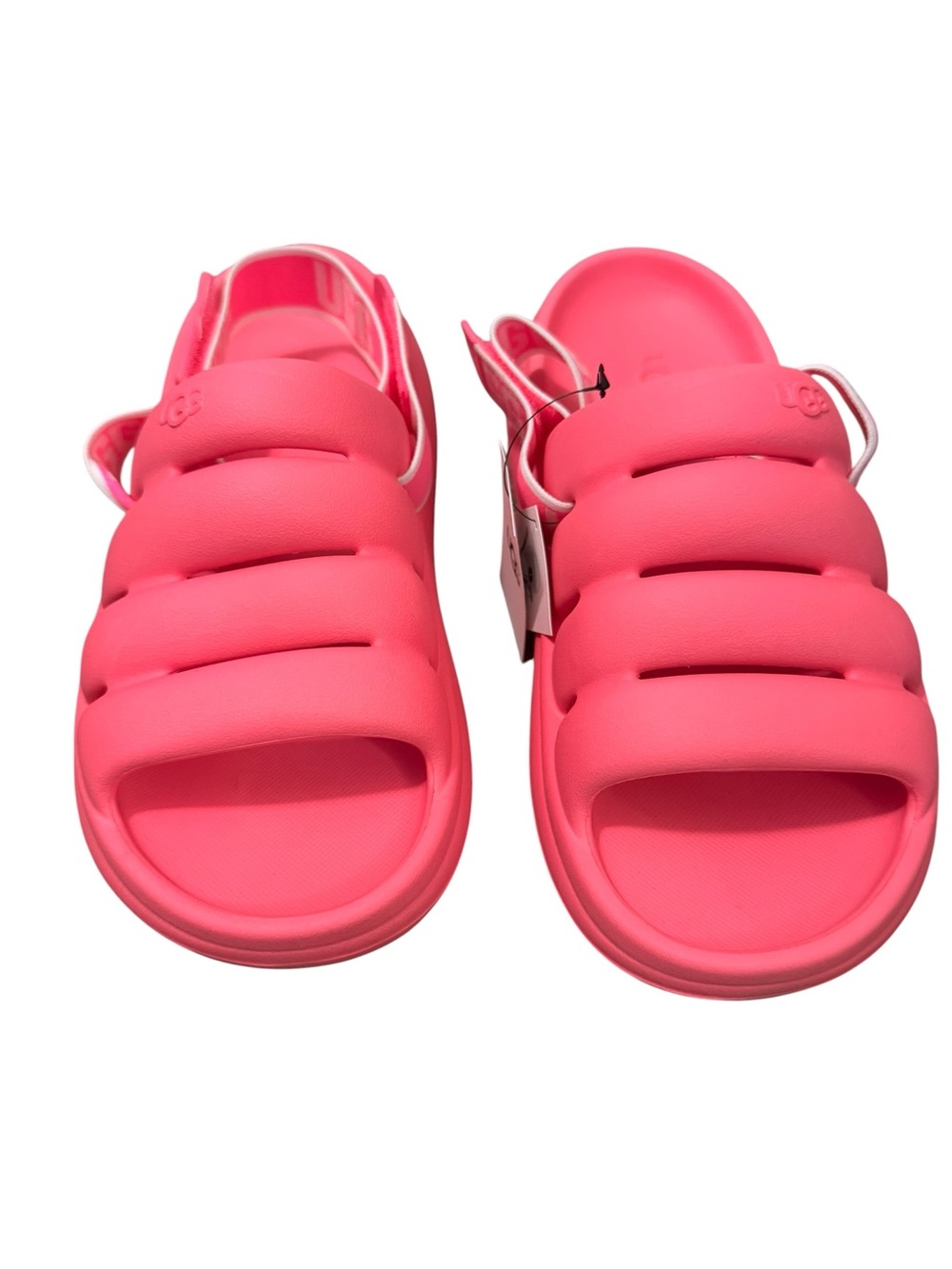 UGG Hot Pink Cushioned Slide with Logo Heel Adjustable Strap Women’s Size 8 - Picture 2 of 12